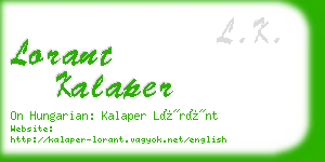 lorant kalaper business card